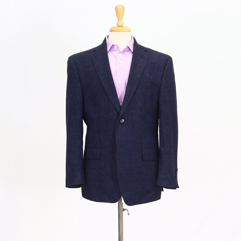 Jos. A. Bank 42S Blue Blazer Sport Coat Jacket 2-Button Check Y066